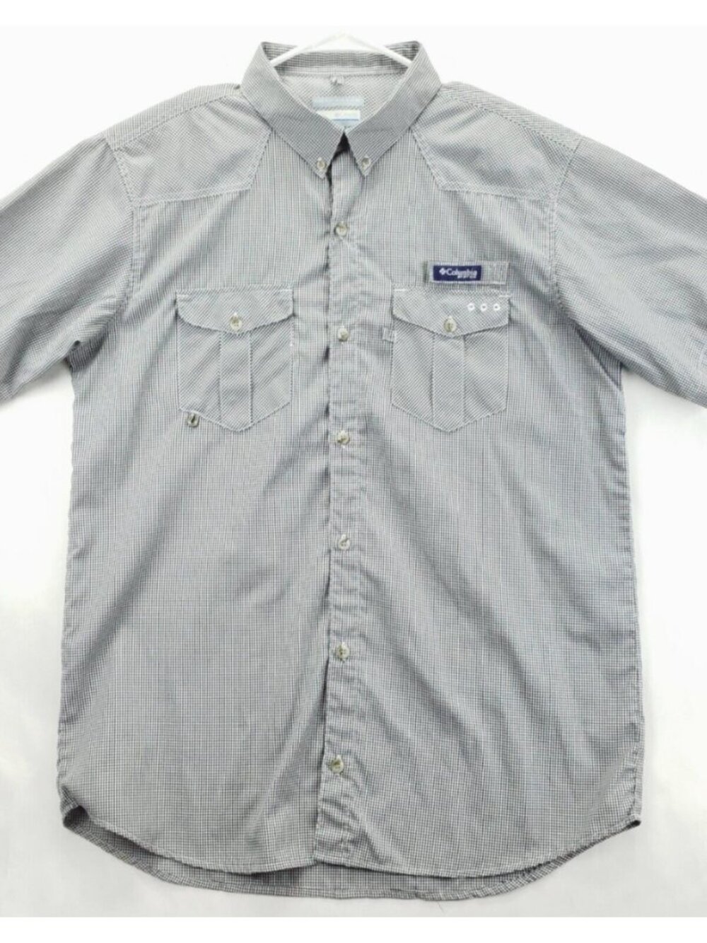 Columbia PFG Omni-Shade Shirt Men 2XL Black White Vented Fishing Button-Down